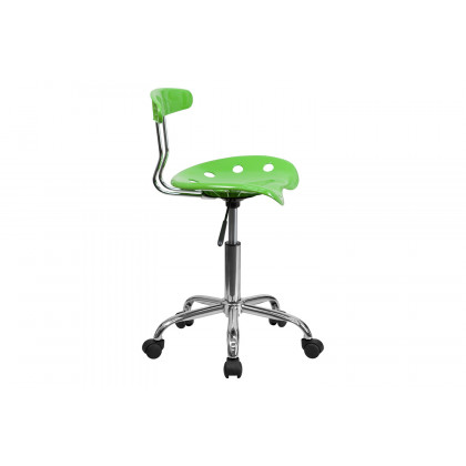 BLNK Elliott Vibrant Chrome Swivel Task Office Chair with Tractor Seat - Apple Green