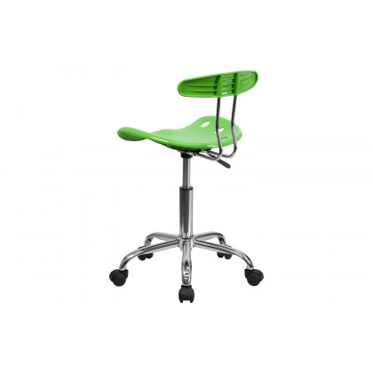 BLNK Elliott Vibrant Chrome Swivel Task Office Chair with Tractor Seat - Apple Green