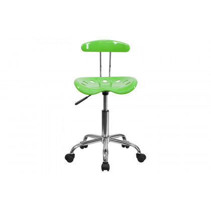 BLNK Elliott Vibrant Chrome Swivel Task Office Chair with Tractor Seat - Apple Green