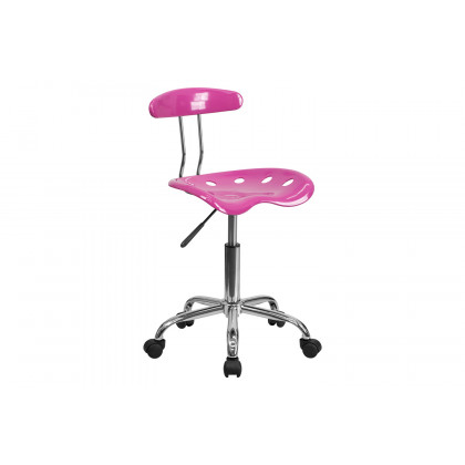 BLNK Elliott Vibrant Chrome Swivel Task Office Chair with Tractor Seat - Candy Heart