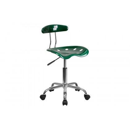 BLNK Elliott Vibrant Chrome Swivel Task Office Chair with Tractor Seat - Green