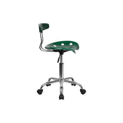 BLNK Elliott Vibrant Chrome Swivel Task Office Chair with Tractor Seat - Green