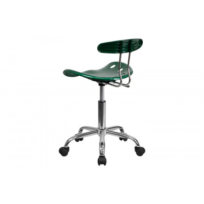 BLNK Elliott Vibrant Chrome Swivel Task Office Chair with Tractor Seat - Green