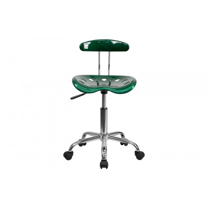 BLNK Elliott Vibrant Chrome Swivel Task Office Chair with Tractor Seat - Green