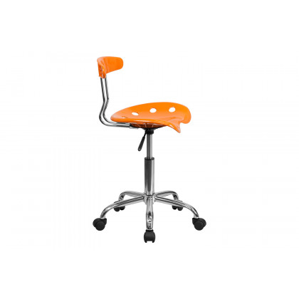 BLNK Elliott Vibrant Chrome Swivel Task Office Chair with Tractor Seat - Orange