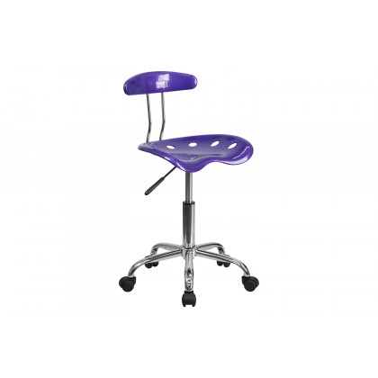 BLNK Elliott Vibrant Chrome Swivel Task Office Chair with Tractor Seat - Violet