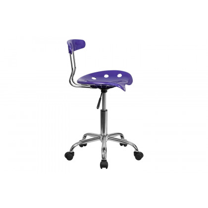 BLNK Elliott Vibrant Chrome Swivel Task Office Chair with Tractor Seat - Violet