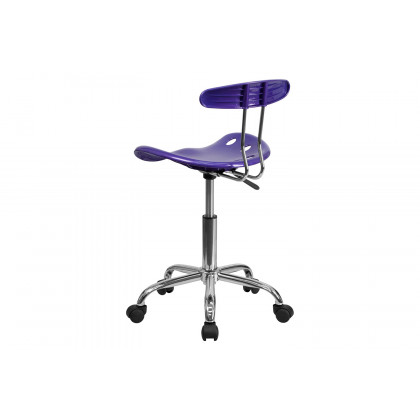 BLNK Elliott Vibrant Chrome Swivel Task Office Chair with Tractor Seat - Violet