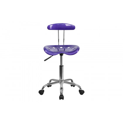 BLNK Elliott Vibrant Chrome Swivel Task Office Chair with Tractor Seat - Violet
