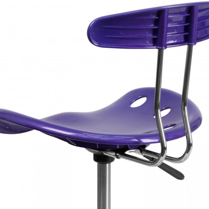 BLNK Elliott Vibrant Chrome Swivel Task Office Chair with Tractor Seat - Violet