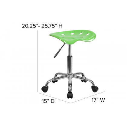 BLNK Taylor Vibrant Chrome Stool with Tractor Seat - Apple Green