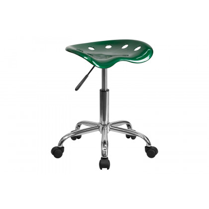 BLNK Taylor Vibrant Chrome Stool with Tractor Seat - Green