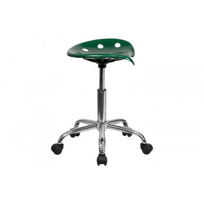BLNK Taylor Vibrant Chrome Stool with Tractor Seat - Green