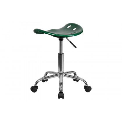BLNK Taylor Vibrant Chrome Stool with Tractor Seat - Green