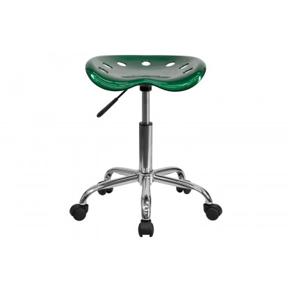 BLNK Taylor Vibrant Chrome Stool with Tractor Seat - Green