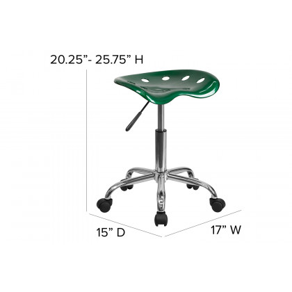BLNK Taylor Vibrant Chrome Stool with Tractor Seat - Green