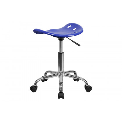 BLNK Taylor Vibrant Chrome Stool with Tractor Seat - Nautical Blue