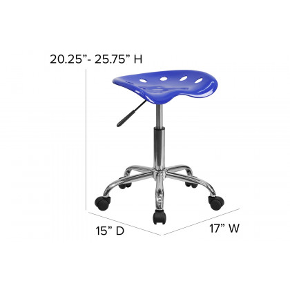 BLNK Taylor Vibrant Chrome Stool with Tractor Seat - Nautical Blue
