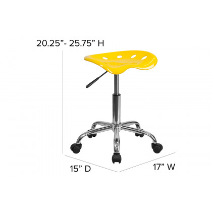 BLNK Taylor Vibrant Chrome Stool with Tractor Seat - Yellow