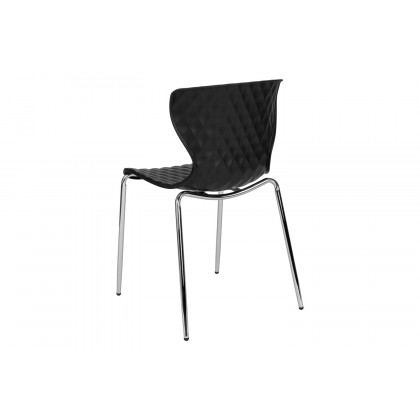 BLNK Lowell Plastic Contemporary Design Stack Chair - Black