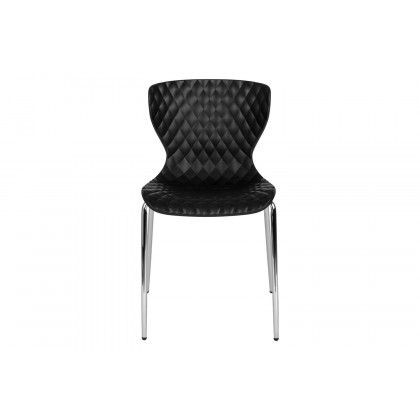 BLNK Lowell Plastic Contemporary Design Stack Chair - Black
