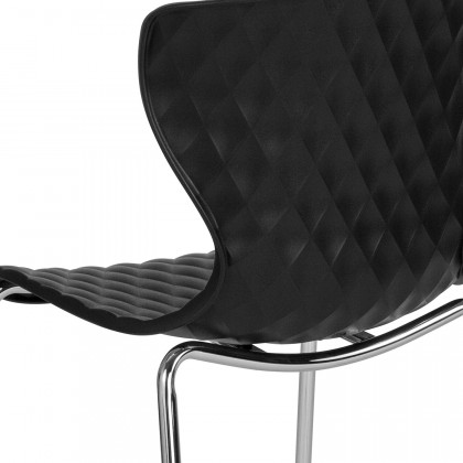 BLNK Lowell Plastic Contemporary Design Stack Chair - Black