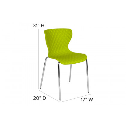 BLNK Lowell Plastic Contemporary Design Stack Chair - Citrus Green