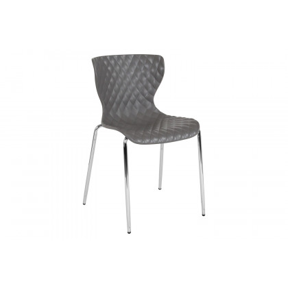 BLNK Lowell Plastic Contemporary Design Stack Chair - Gray