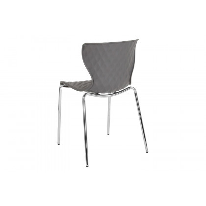 BLNK Lowell Plastic Contemporary Design Stack Chair - Gray