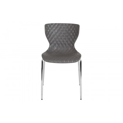 BLNK Lowell Plastic Contemporary Design Stack Chair - Gray