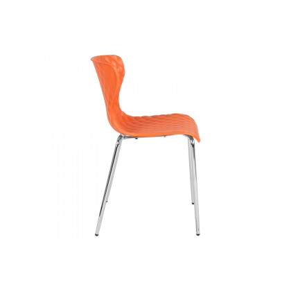 BLNK Lowell Plastic Contemporary Design Stack Chair - Orange