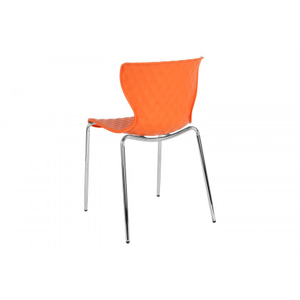 BLNK Lowell Plastic Contemporary Design Stack Chair - Orange