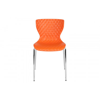 BLNK Lowell Plastic Contemporary Design Stack Chair - Orange