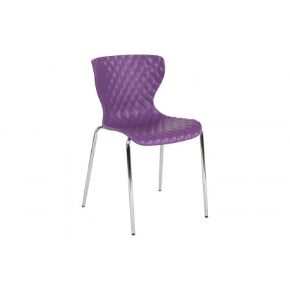 BLNK Lowell Plastic Contemporary Design Stack Chair - Purple