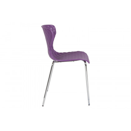 BLNK Lowell Plastic Contemporary Design Stack Chair - Purple
