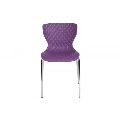 BLNK Lowell Plastic Contemporary Design Stack Chair - Purple