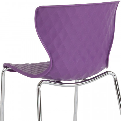 BLNK Lowell Plastic Contemporary Design Stack Chair - Purple