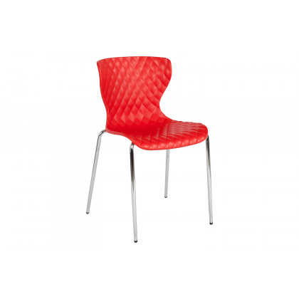 BLNK Lowell Plastic Contemporary Design Stack Chair - Red