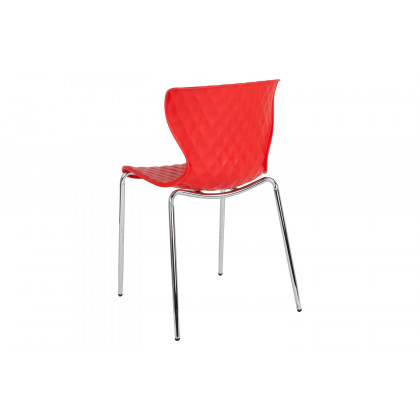 BLNK Lowell Plastic Contemporary Design Stack Chair - Red