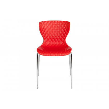 BLNK Lowell Plastic Contemporary Design Stack Chair - Red
