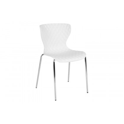 BLNK Lowell Plastic Contemporary Design Stack Chair - White