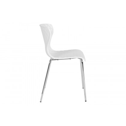 BLNK Lowell Plastic Contemporary Design Stack Chair - White