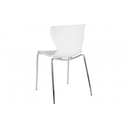 BLNK Lowell Plastic Contemporary Design Stack Chair - White