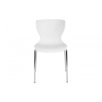 BLNK Lowell Plastic Contemporary Design Stack Chair - White