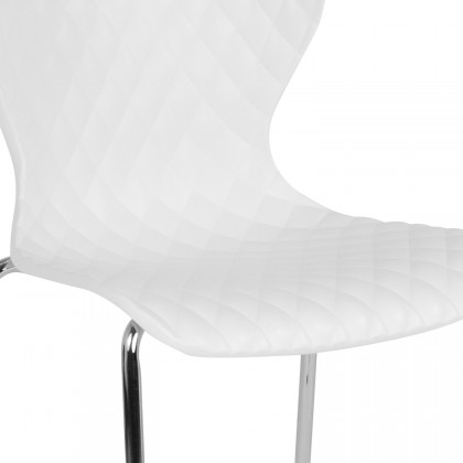 BLNK Lowell Plastic Contemporary Design Stack Chair - White