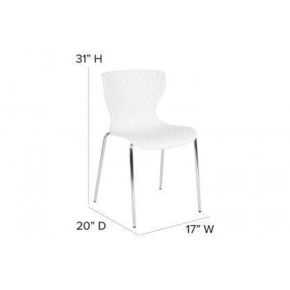 BLNK Lowell Plastic Contemporary Design Stack Chair - White