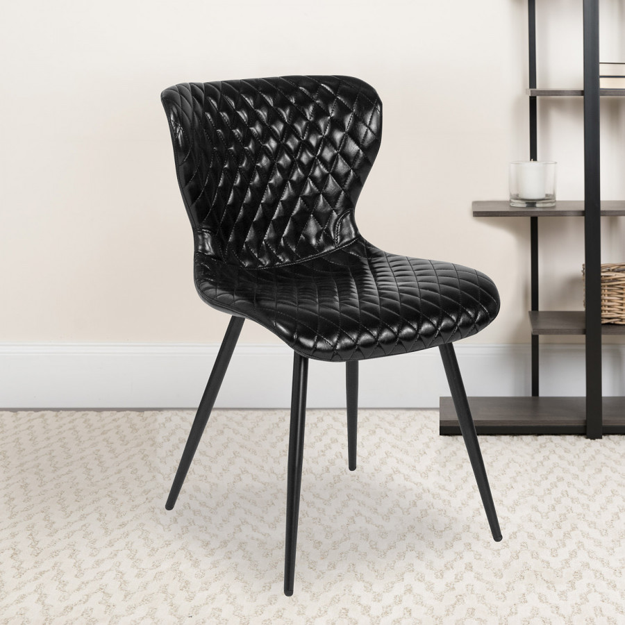 BLNK - Bristol Contemporary Upholstered Chair in Black Vinyl