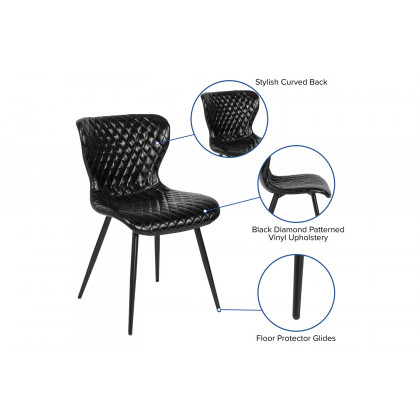 BLNK - Bristol Contemporary Upholstered Chair in Black Vinyl