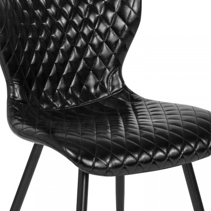 BLNK - Bristol Contemporary Upholstered Chair in Black Vinyl