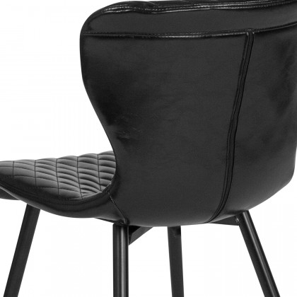 BLNK - Bristol Contemporary Upholstered Chair in Black Vinyl